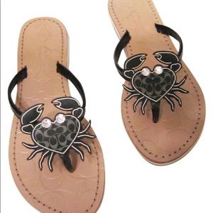 Coach Crab Marina Flats Sandals 🦀